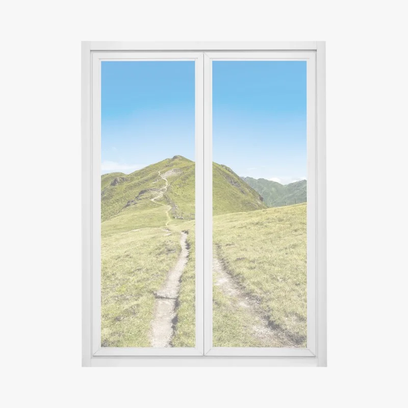 Pegatina para ventana sendero serpenteante en los Alpes de Zillertal