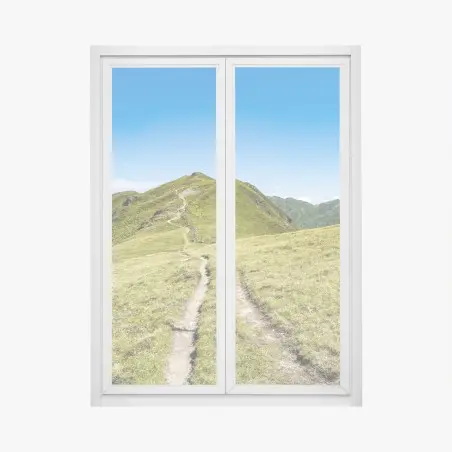 Pegatina para ventana sendero serpenteante en los Alpes de Zillertal – Pixers®