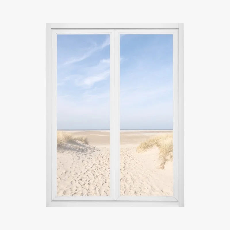 Pegatina para ventana dunas serenas en la costa de Alemania