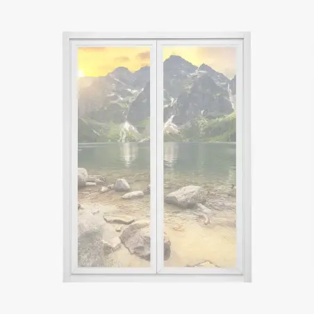Pegatina para ventana amanecer sobre Morskie Oko en las montañas Tatra – Pixers®