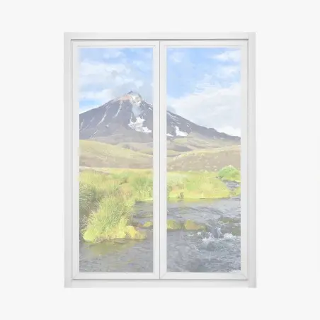 Pegatina para ventana panorámica del volcán Koryaksky – Pixers®