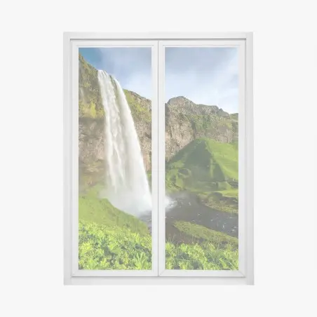 Pegatina para ventana amanecer en Seljalandsfoss – Pixers®