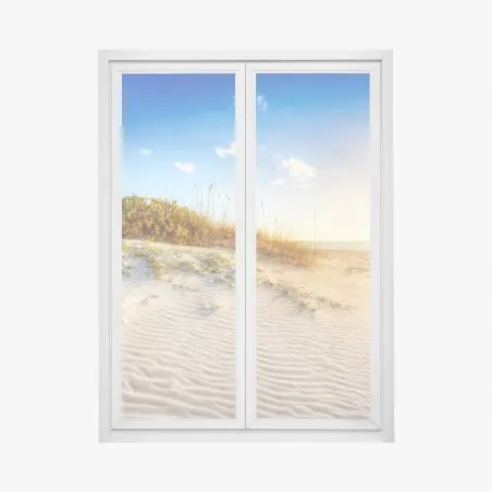Pegatina para ventana atardecer sobre dunas en Grace Bay, Turks & Caicos – Pixers®