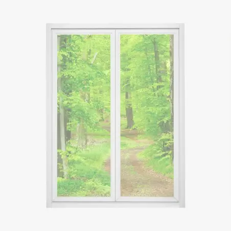 Pegatina para ventana sendero sereno en bosque primaveral – Pixers®