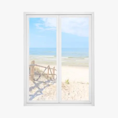 Pegatina para ventana sendero a la playa de Lubiatowo, Mar Báltico – Pixers®
