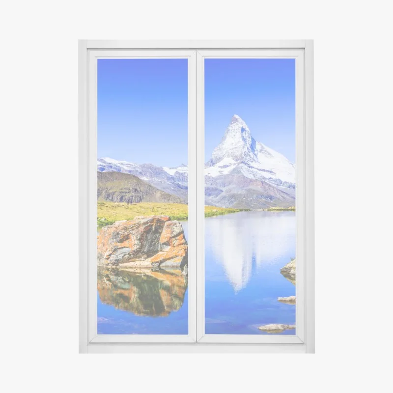 Pegatina para ventana reflejo del Matterhorn en Zermatt