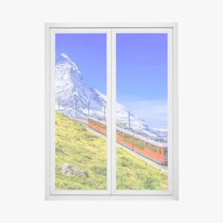Pegatina para ventana tren turístico en Zermatt frente al Matterhorn – Pixers®