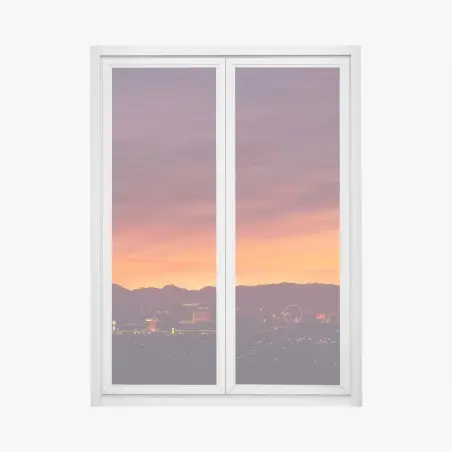 Pegatina para ventana atardecer sobre Las Vegas en tonos vibrantes – Pixers®