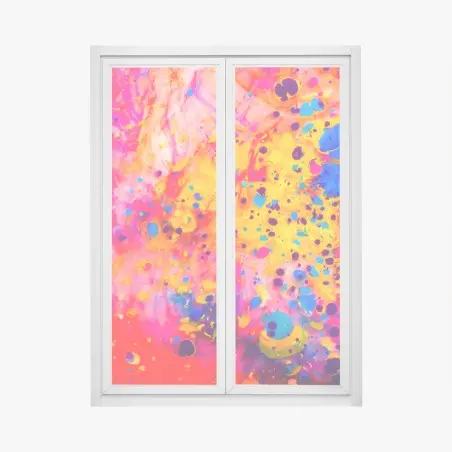 Pegatina para ventana marmoleado otomano en colores vibrantes – Pixers®