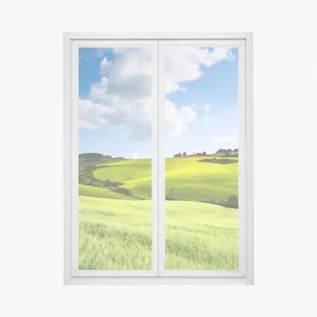Pegatina para ventana paisaje ondulado de la Toscana al atardecer – Pixers®