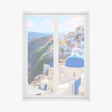 Pegatina para ventana amanecer en Oia, Santorini – Pixers®