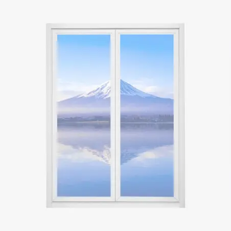 Pegatina para ventana amanecer sobre el Monte Fuji – Pixers®