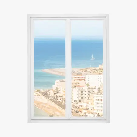 Pegatina para ventana vistas costeras de verano – Pixers®