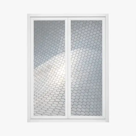 Pegatina para ventana mosaico hexagonal metálico abstracto – Pixers®