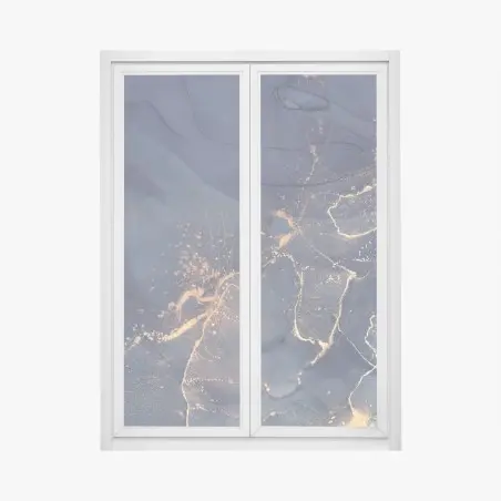 Pegatina para ventana mármol abstracto azul marino con vetas doradas – Pixers®