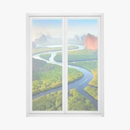 Pegatina para ventana amanecer sobre Phang Nga, Tailandia – Pixers®