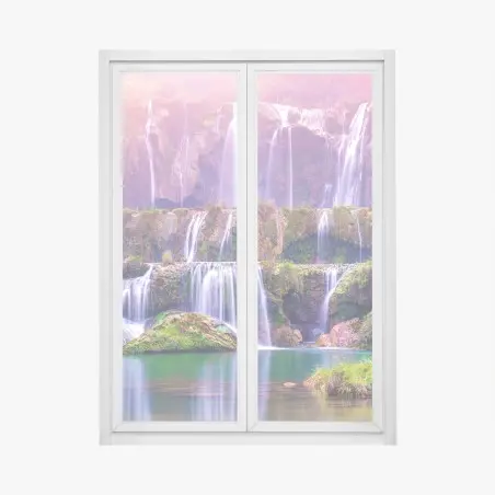 Pegatina para ventana paisaje de cascadas de Jiulong en Luoping, China – Pixers®