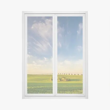 Pegatina para ventana fila de árboles en llanura primaveral – Pixers®
