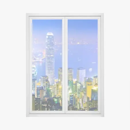 Pegatina para ventana vistas nocturnas de Hong Kong – Pixers®