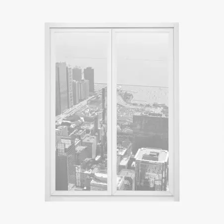 Pegatina para ventana vista aérea urbana en blanco y negro – Pixers®