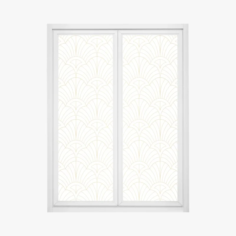 Pegatina para ventana elegante patrón geométrico art deco dorado