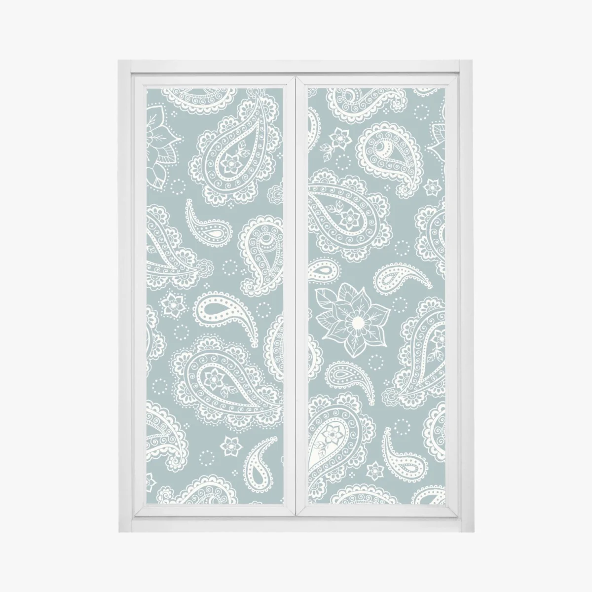 Pegatina para ventana patrón paisley bohemio en turquesa y blanco – Pixers® Pegatina para ventana patrón paisley bohemio en turquesa y blanco – Pixers®
