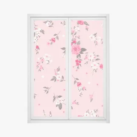 Pegatina para ventana estampado floral rosa delicado – Pixers®