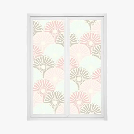 Pegatina para ventana diseño floral retro en tonos pastel – Pixers®