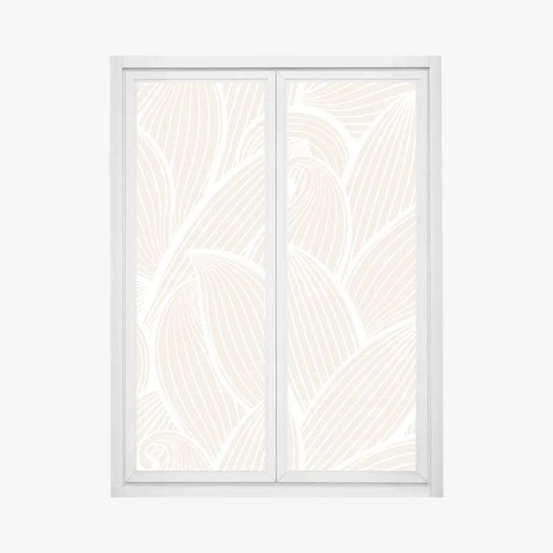 Pegatina para ventana diseño floral minimalista en tonos beige