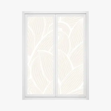 Pegatina para ventana diseño floral minimalista en tonos beige – Pixers®