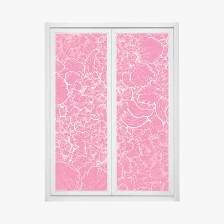 Pegatina para ventana estampado floral rosa vibrante – Pixers®