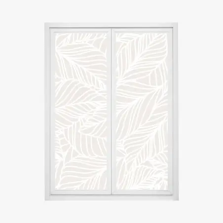Pegatina para ventana diseño botánico minimalista en tonos beige – Pixers®