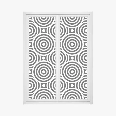 Pegatina para ventana patrón óptico de círculos concéntricos en blanco y negro – Pixers®