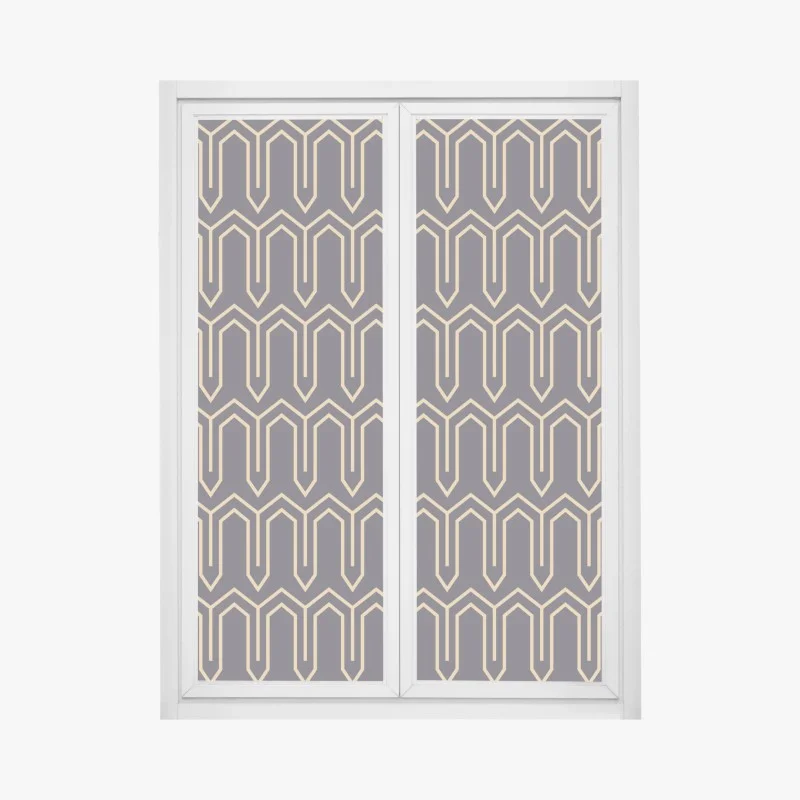 Pegatina para ventana patrón geométrico art déco en negro y dorado