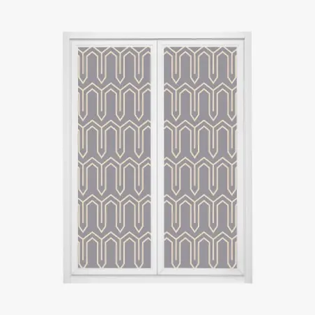 Pegatina para ventana patrón geométrico art déco en negro y dorado – Pixers®