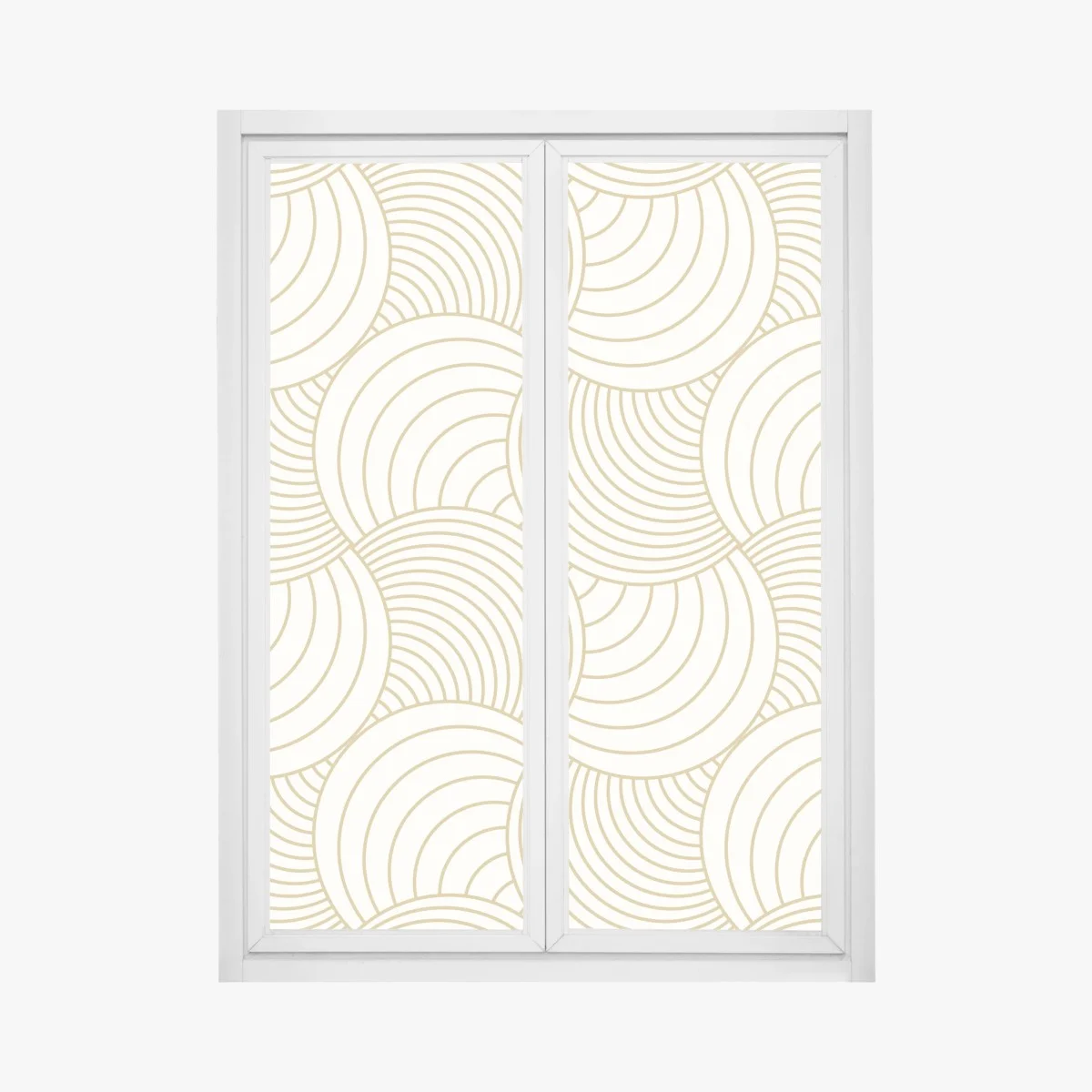 Pegatina para ventana patrón geométrico de círculos dorados sobre fondo crema – Pixers® Pegatina para ventana patrón geométrico de círculos dorados sobre fondo crema – Pixers®