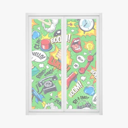 Pegatina para ventana explosión pop art colorida – Pixers®