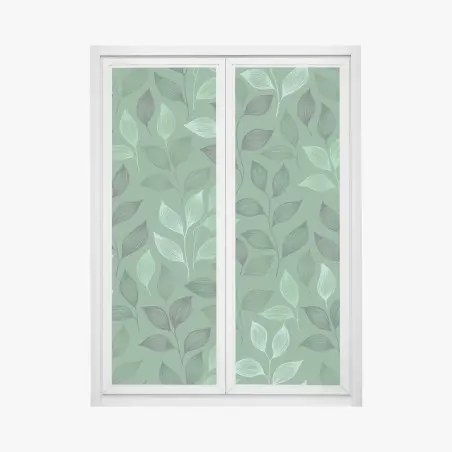 Pegatina para ventana diseño botánico de hojas verdes – Pixers®