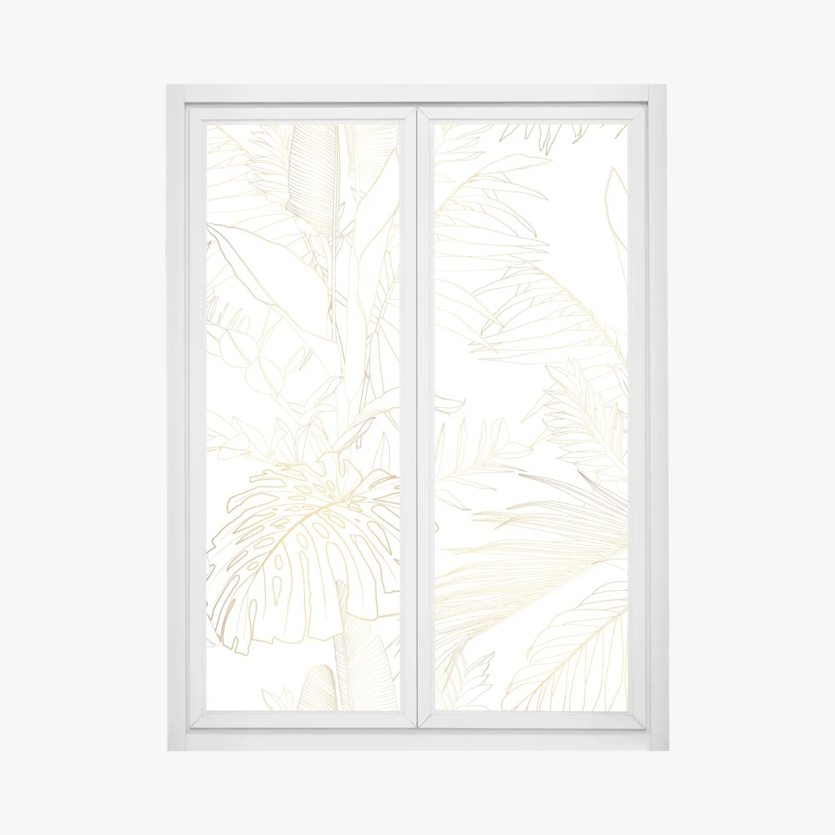 Pegatina para ventana diseño botánico dorado sobre blanco – Pixers® Pegatina para ventana diseño botánico dorado sobre blanco – Pixers®