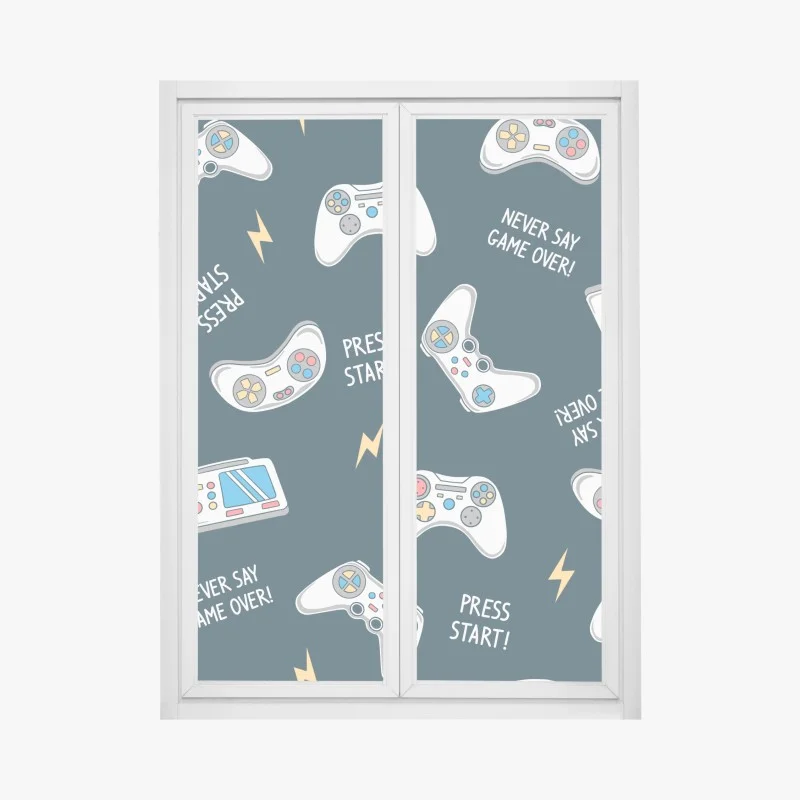 Pegatina para ventana diseño de mandos retro para amantes de los videojuegos