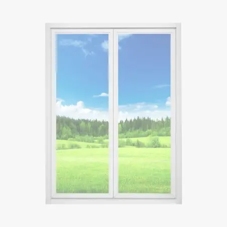 Pegatina para ventana paisaje primaveral de pradera y bosque – Pixers®