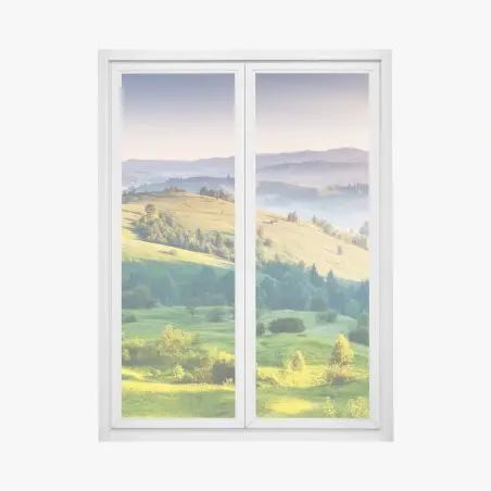 Pegatina para ventana atardecer majestuoso en los Cárpatos de Ucrania – Pixers®
