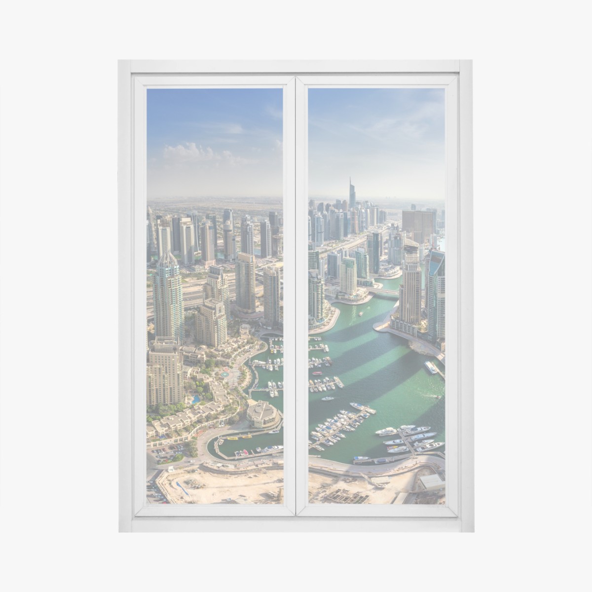 Pegatina para ventana panorama urbano de Dubai Marina – Pixers®