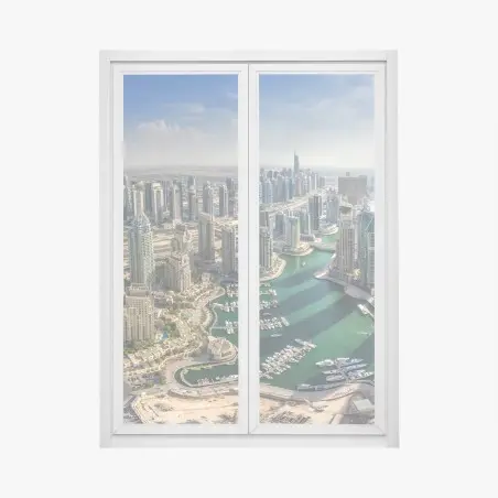 Pegatina para ventana panorama urbano de Dubai Marina – Pixers®