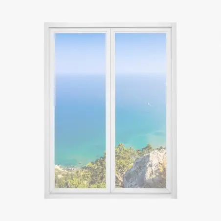 Pegatina para ventana panorámica costera en aguas turquesa – Pixers®
