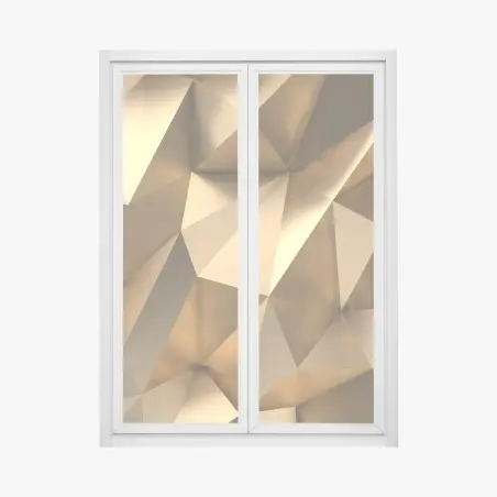 Pegatina para ventana diseño geométrico dorado y moderno – Pixers®