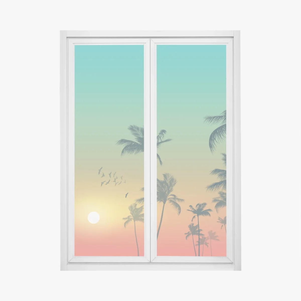 Pegatina para ventana atardecer tropical entre palmeras – Pixers® Pegatina para ventana atardecer tropical entre palmeras – Pixers®