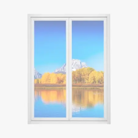 Pegatina para ventana reflejos otoñales en el lago montañoso – Pixers®