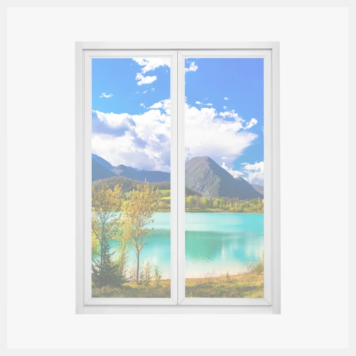 Pegatina para ventana paisaje de lago turquesa y montañas – Pixers® Pegatina para ventana paisaje de lago turquesa y montañas – Pixers®