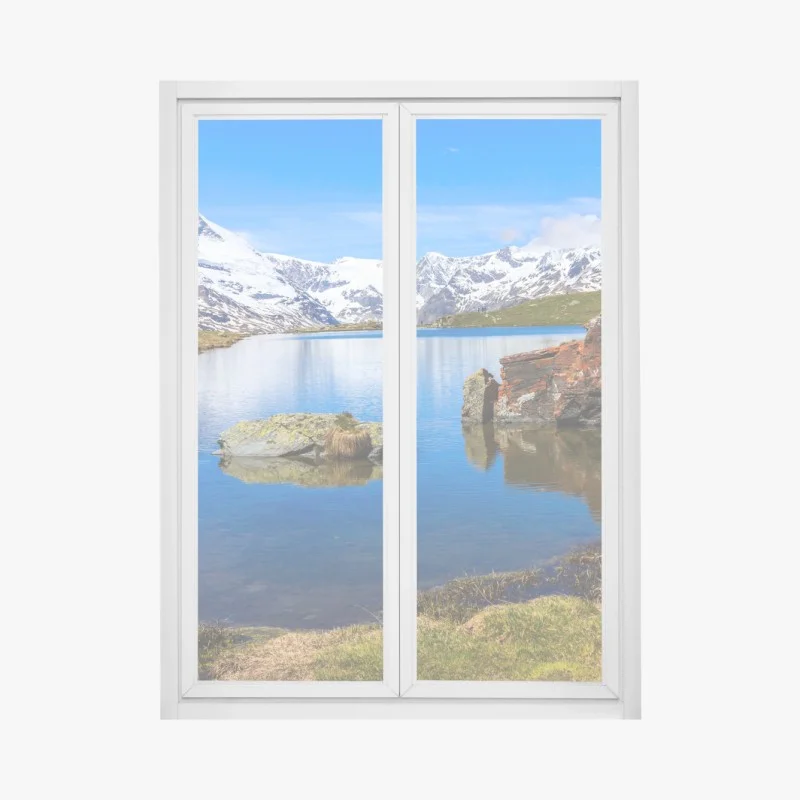Pegatina para ventana reflejo del Matterhorn en el lago Stellisee
